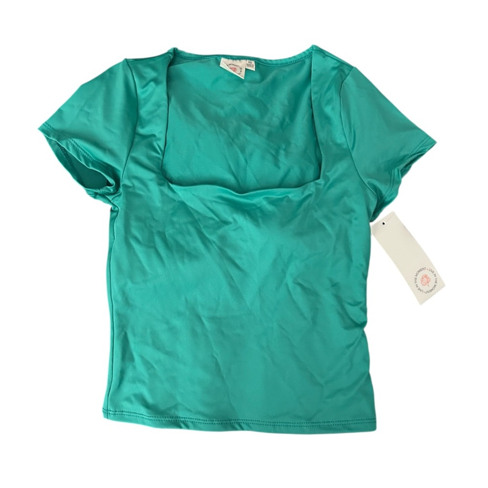 NWT Live in the Moment • Square Neck Short Sleeve Top